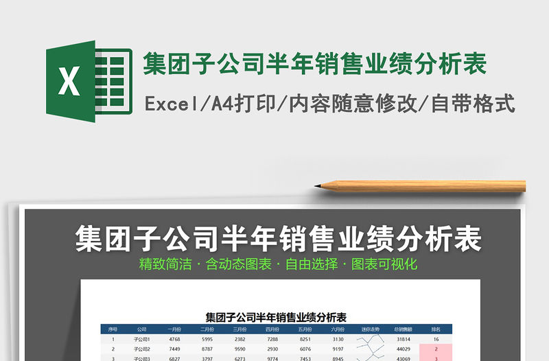 2021年集團(tuán)子公司半年銷(xiāo)售業(yè)績(jī)分析表