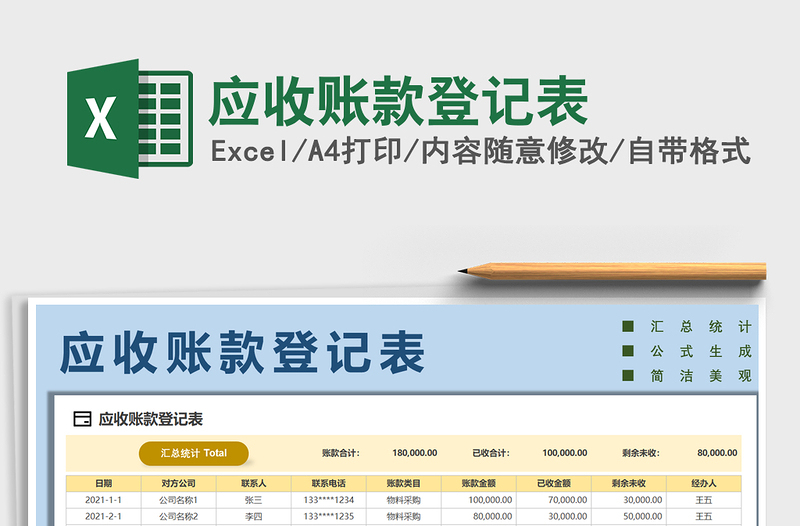 2021年應(yīng)收賬款登記表