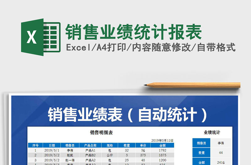 2021年銷售業績統計報表免費下載