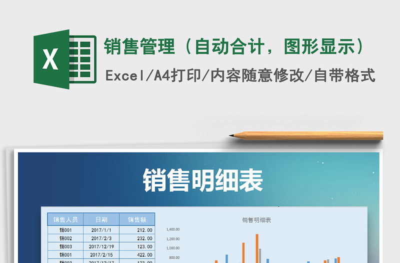 2021年銷售管理(自動合計,圖形顯示)