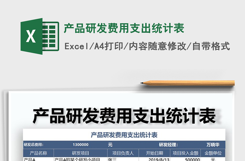 2021年產(chǎn)品研發(fā)費用支出統(tǒng)計表