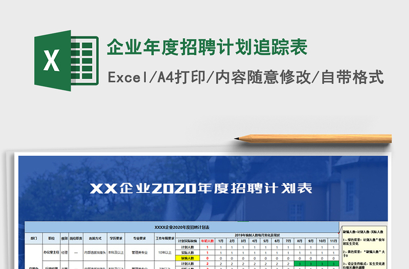 2021年企業(yè)年度招聘計劃追蹤表