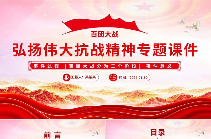 百團(tuán)大戰(zhàn)PPT弘揚(yáng)偉大抗戰(zhàn)精神專題課件