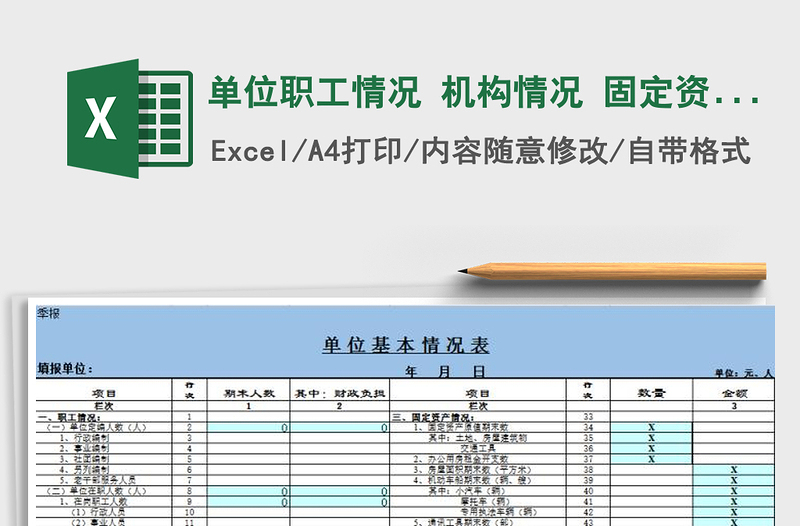 2021年單位職工情況 機(jī)構(gòu)情況 固定資產(chǎn)情況 非稅收入情況表