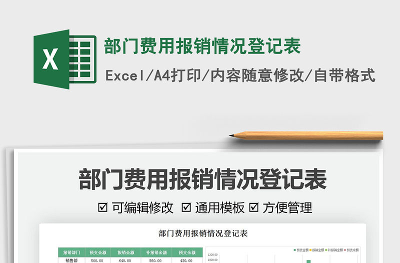 2021部門費用報銷情況登記表免費下載