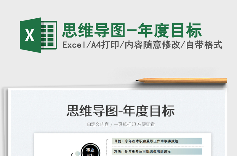 2022思維導(dǎo)圖-年度目標(biāo)免費(fèi)下載