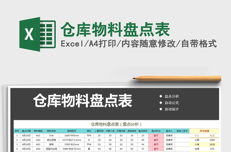 2021年倉庫物料盤點表