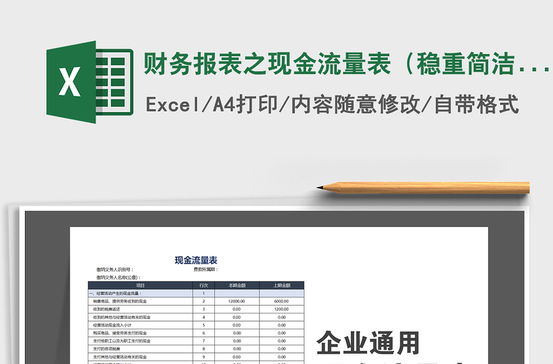 2021年财务报表之现金流量表（稳重简洁）