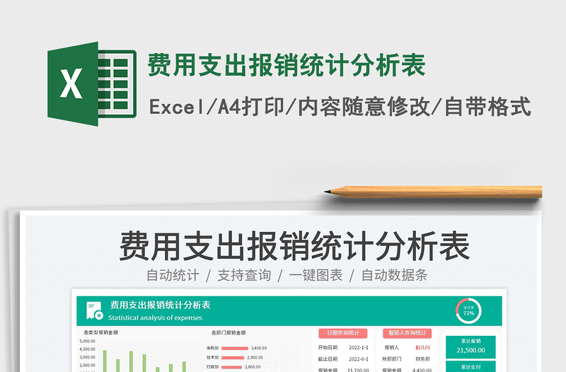費(fèi)用支出報銷統(tǒng)計分析表免費(fèi)下載