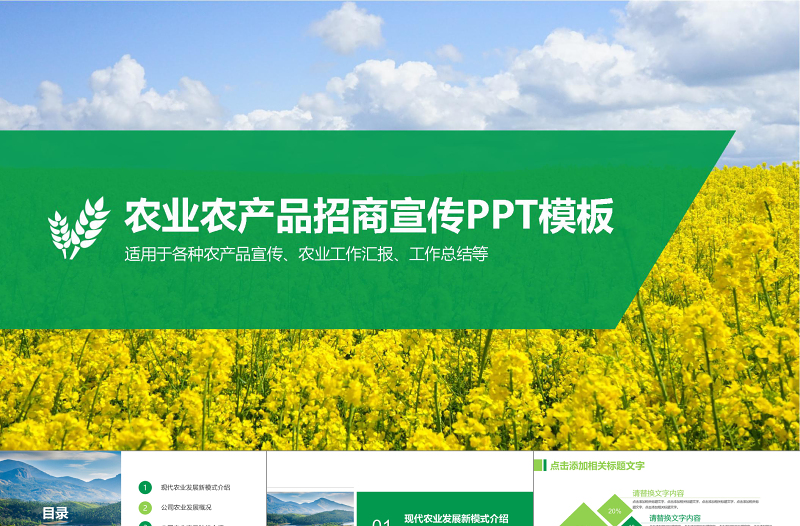 農(nóng)業(yè)招商農(nóng)產(chǎn)品宣傳PPT模板