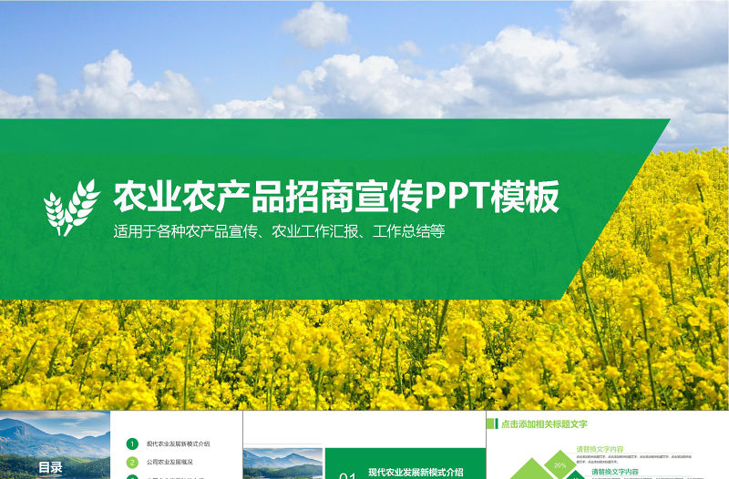 農(nóng)業(yè)招商農(nóng)產(chǎn)品宣傳PPT模板
