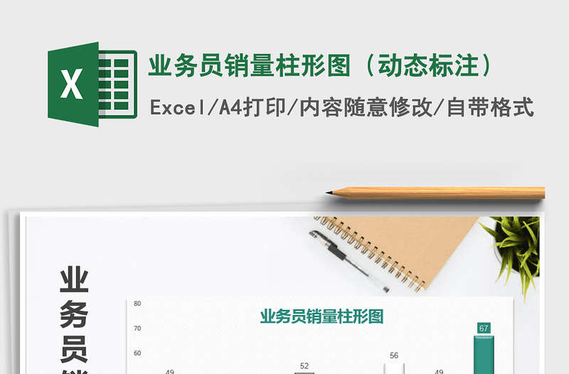 2021年業(yè)務(wù)員銷量柱形圖(動(dòng)態(tài)標(biāo)注)