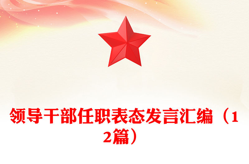 領導干部任職表態發言匯編（12篇）