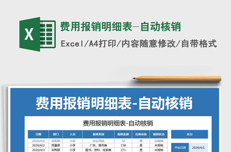 2021年费用报销明细表-自动核销