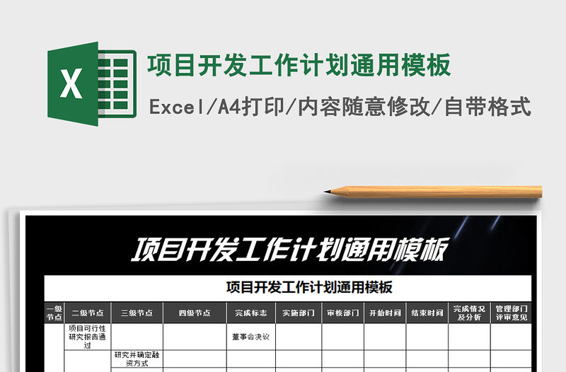 2021年項目開發工作計劃通用模板