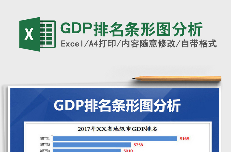 GDP排名条形图分析免费下载