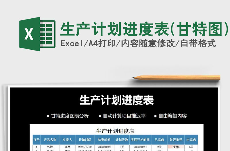 2021年生產計劃進度表(甘特圖)