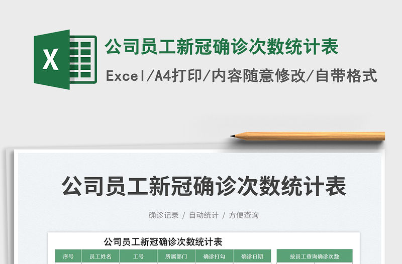 公司員工新冠確診次數(shù)統(tǒng)計(jì)表免費(fèi)下載