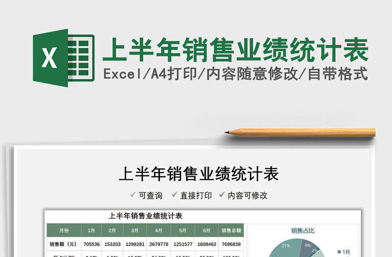 2021上半年銷售業(yè)績統(tǒng)計(jì)表免費(fèi)下載