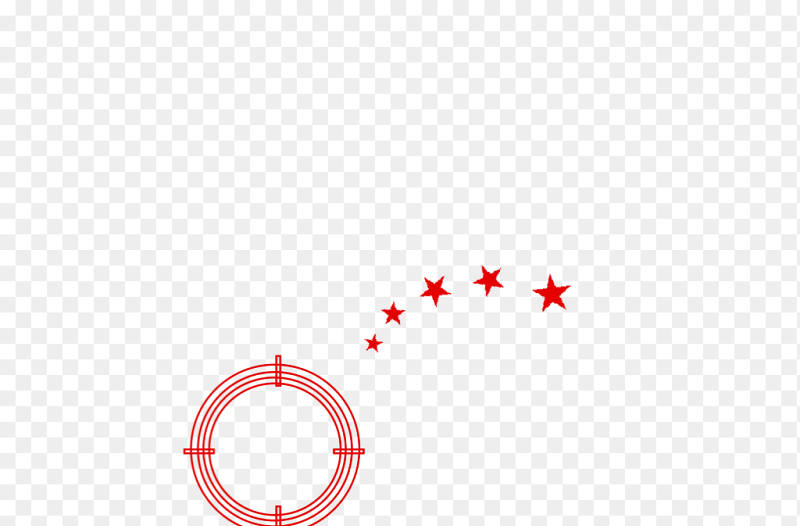 红色圆形边框文本框标题框星星五角星装饰免抠元素素材