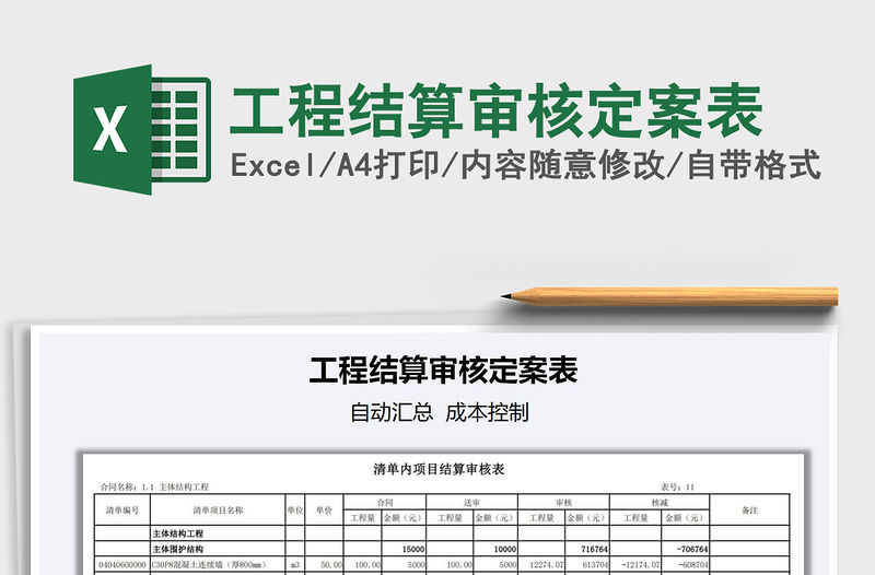 2021年工程結算審核定案表
