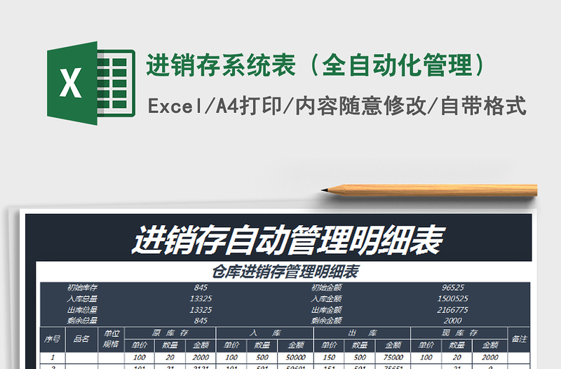 2021年進(jìn)銷存系統(tǒng)表(全自動(dòng)化管理)