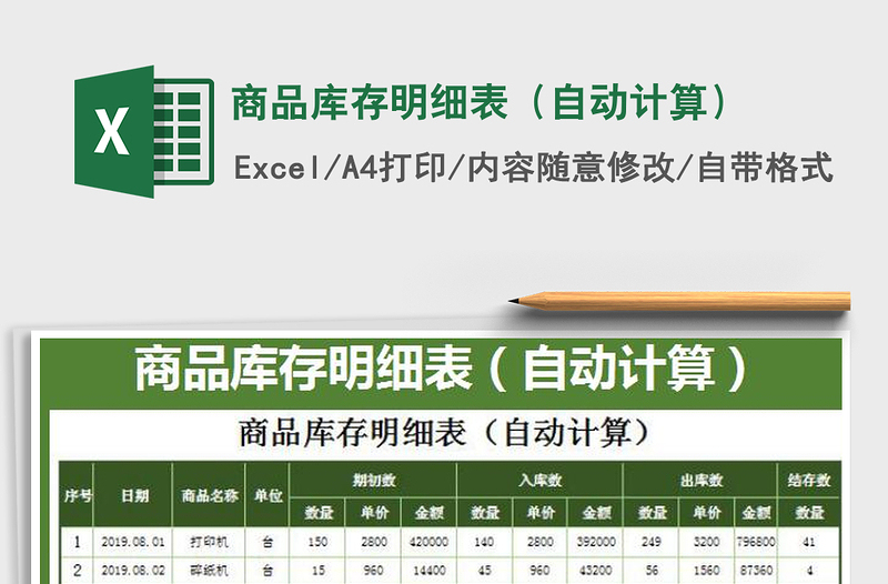 2022商品庫(kù)存明細(xì)表(自動(dòng)計(jì)算)免費(fèi)下載
