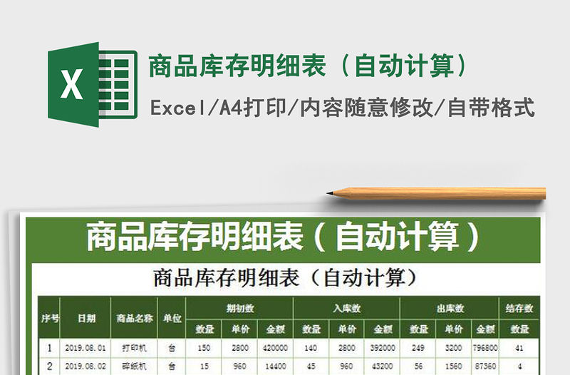 2022商品庫存明細表（自動計算）免費下載