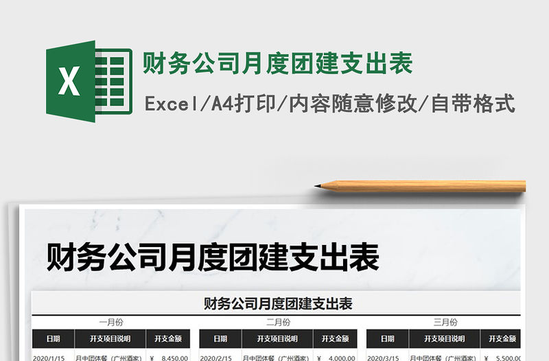 2021年財務公司月度團建支出表