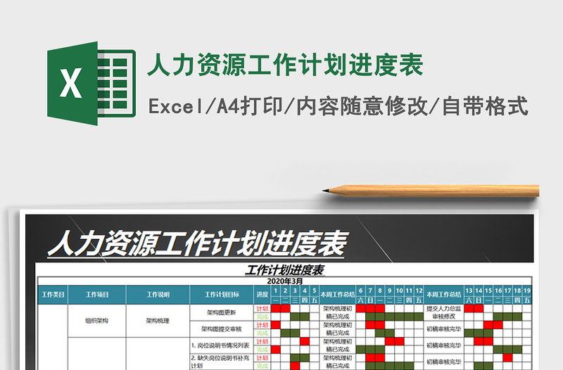 2021年人力资源工作计划进度表