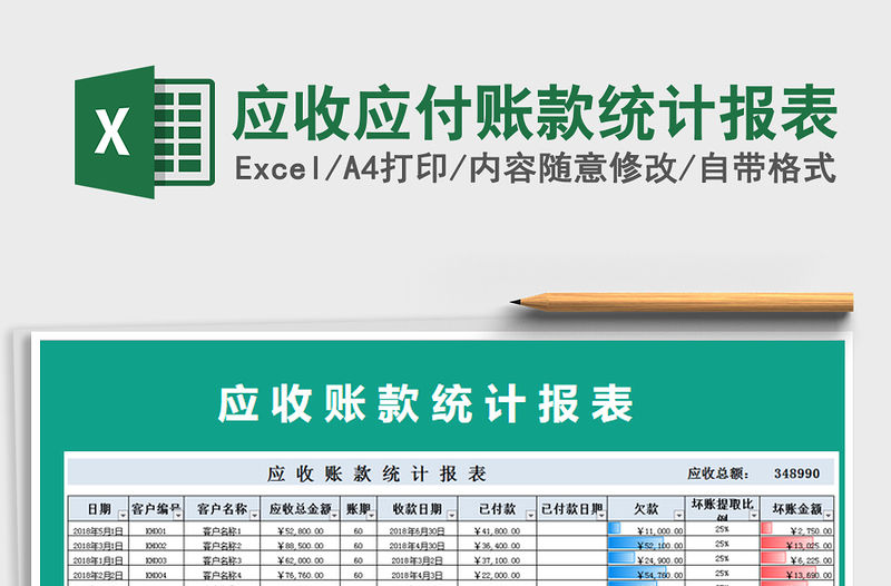 2021年應收應付賬款統計報表