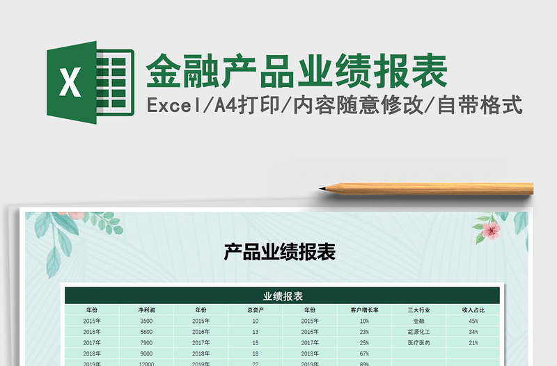 2021年金融產(chǎn)品業(yè)績報表
