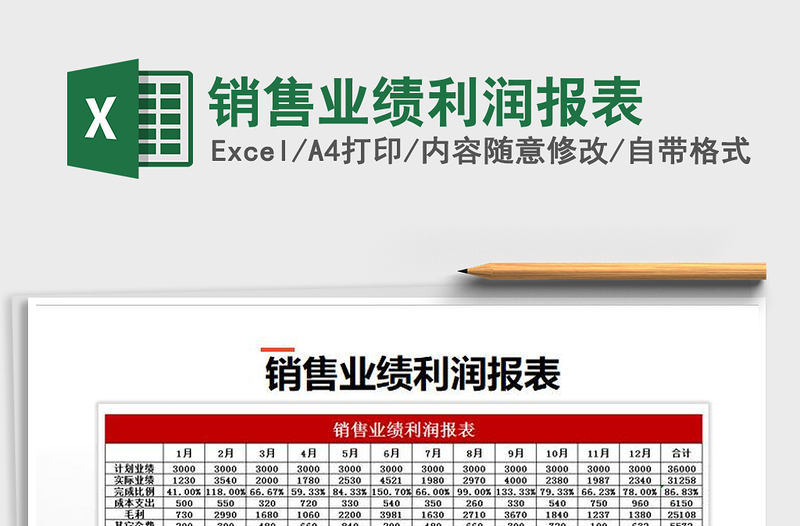 2021年銷售業(yè)績利潤報表