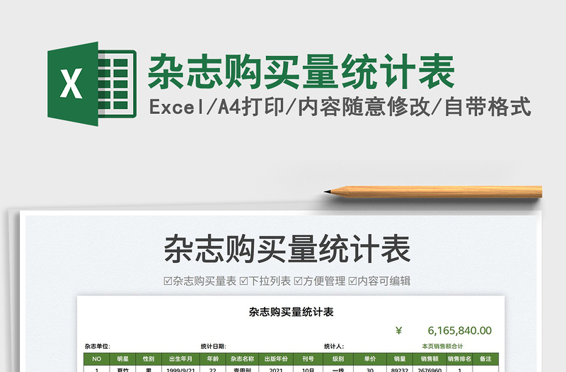 2022雜志購買量統(tǒng)計(jì)表免費(fèi)下載