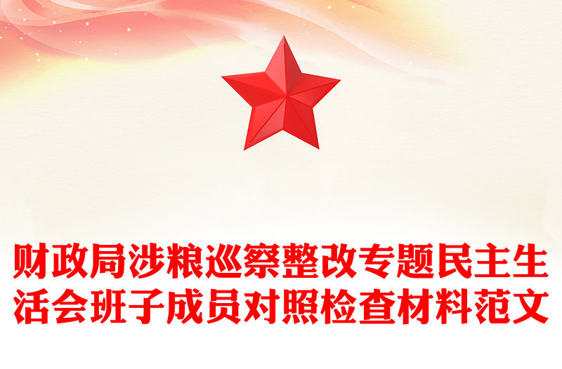 財(cái)政局涉糧巡察整改專題民主生活會(huì)班子成員對(duì)照檢查材料范文