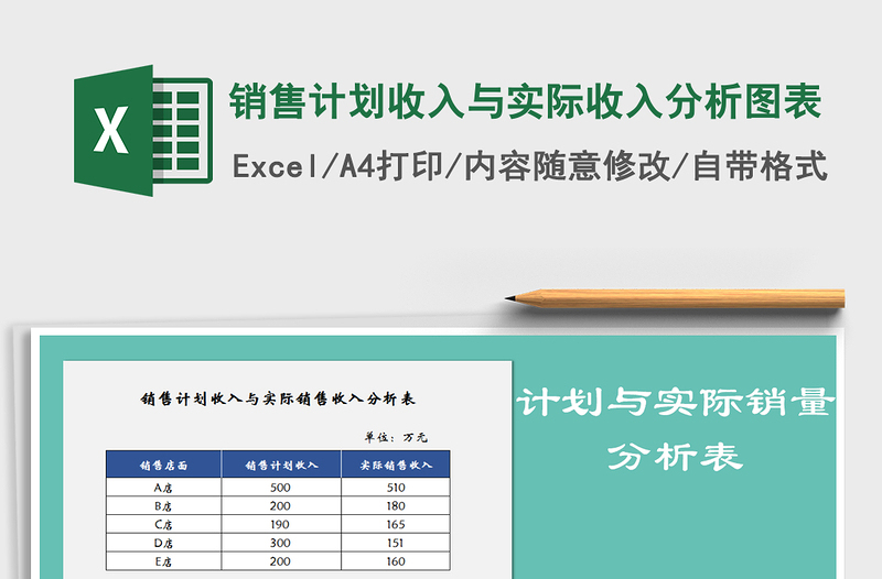2021年銷售計(jì)劃收入與實(shí)際收入分析圖表