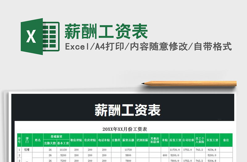 2021年薪酬工資表