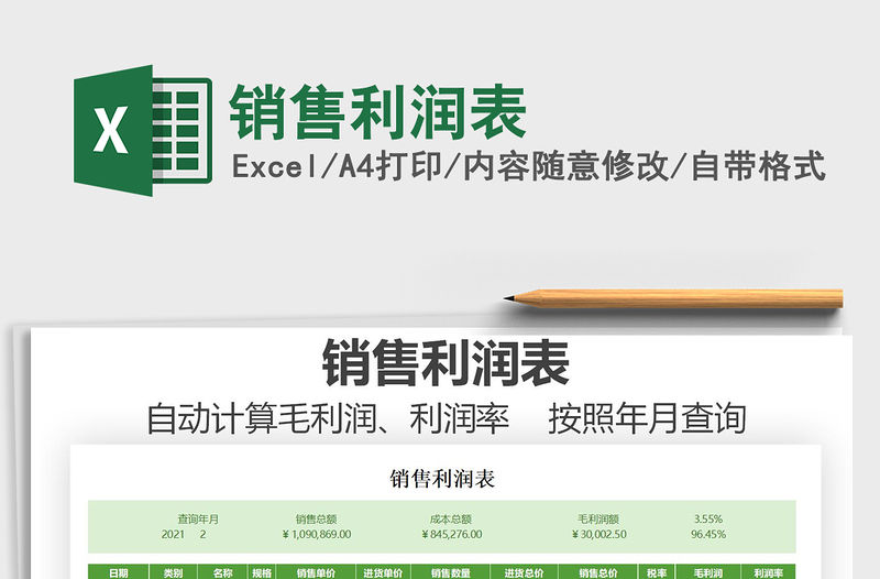 2021年銷售利潤表