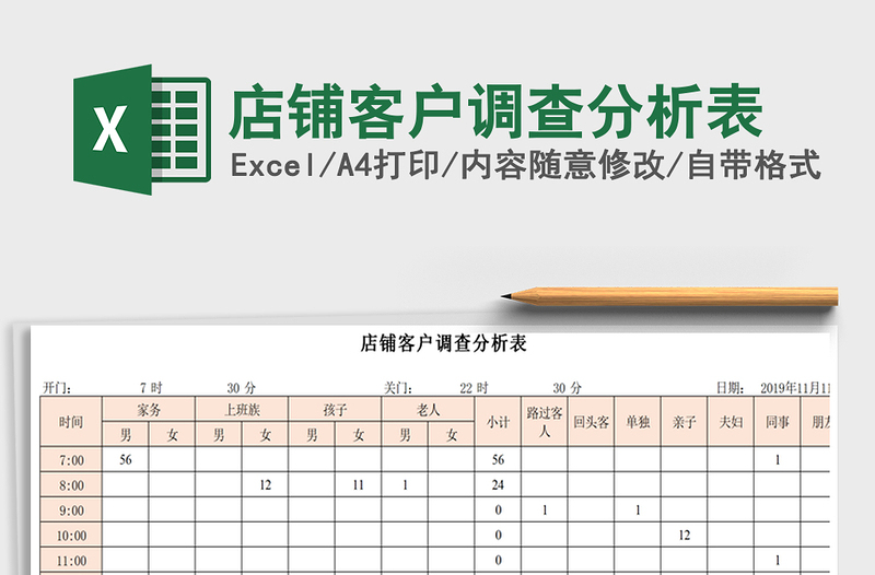 2021年店铺客户调查分析表