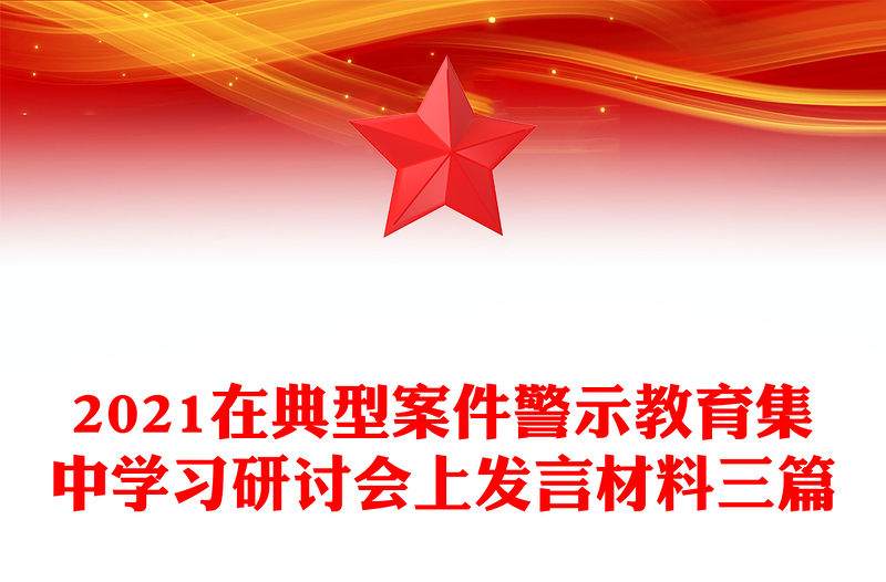 2021在典型案件警示教育集中學習研討會上發言材料三篇