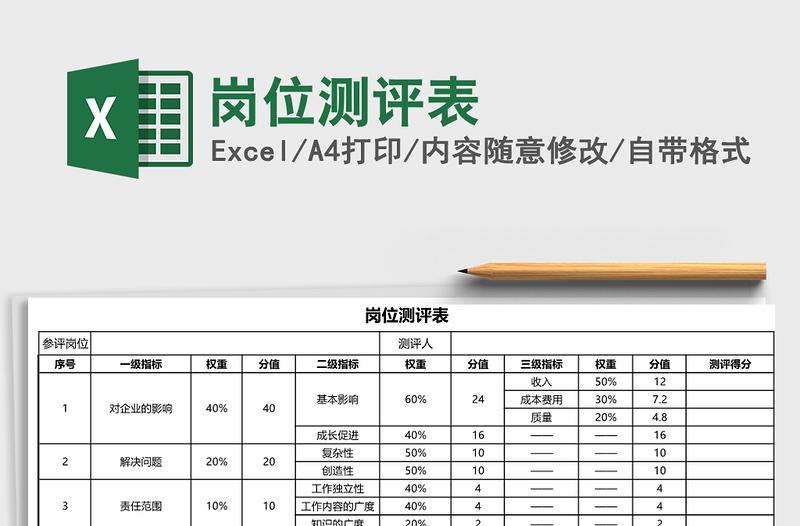 2021年崗位測(cè)評(píng)表