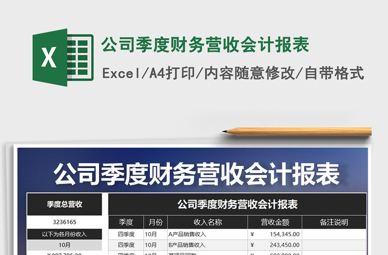 2021年公司季度财务营收会计报表