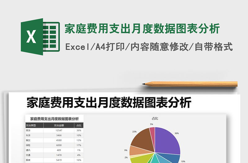 2021年家庭費(fèi)用支出月度數(shù)據(jù)圖表分析