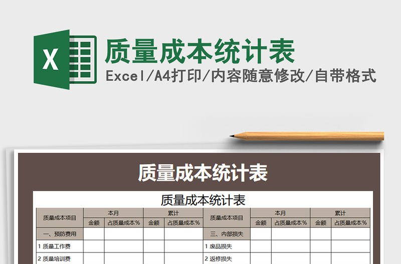 2021年質量成本統計表