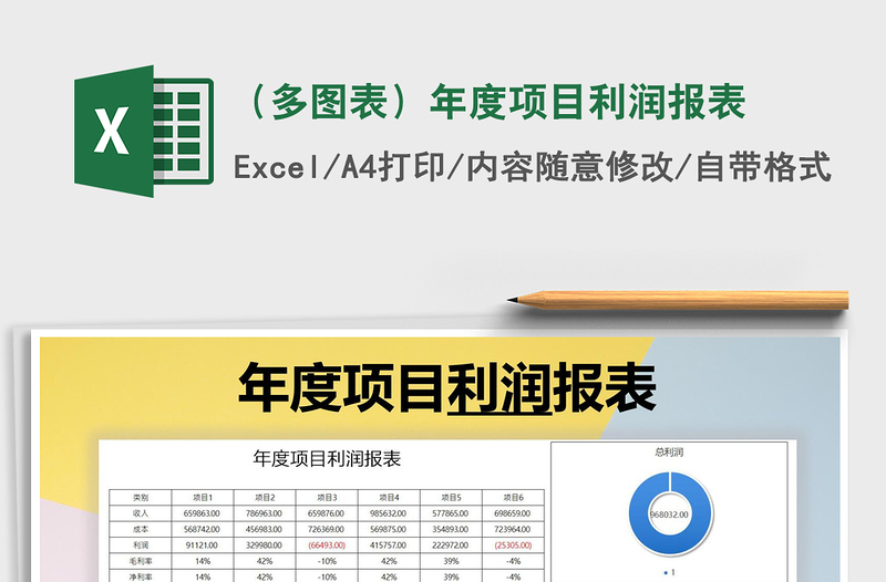 2021年（多圖表）年度項目利潤報表