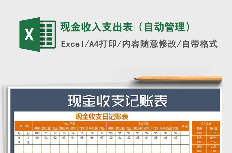 2022年現(xiàn)金收入支出表(自動管理)