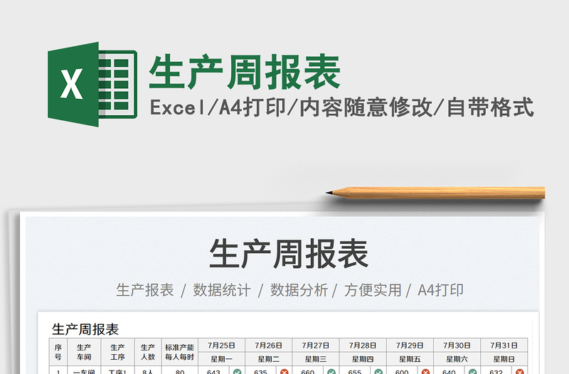 2023生產(chǎn)周報表免費下載