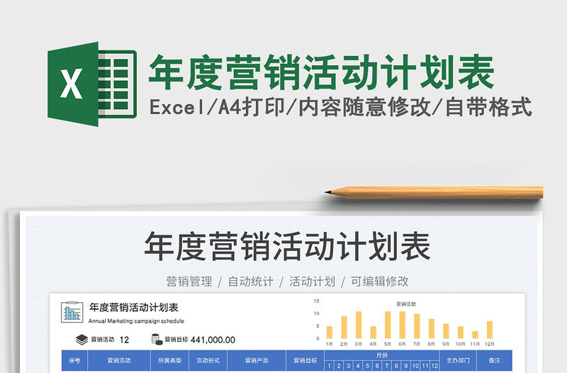 2022年度營銷活動計劃表免費下載