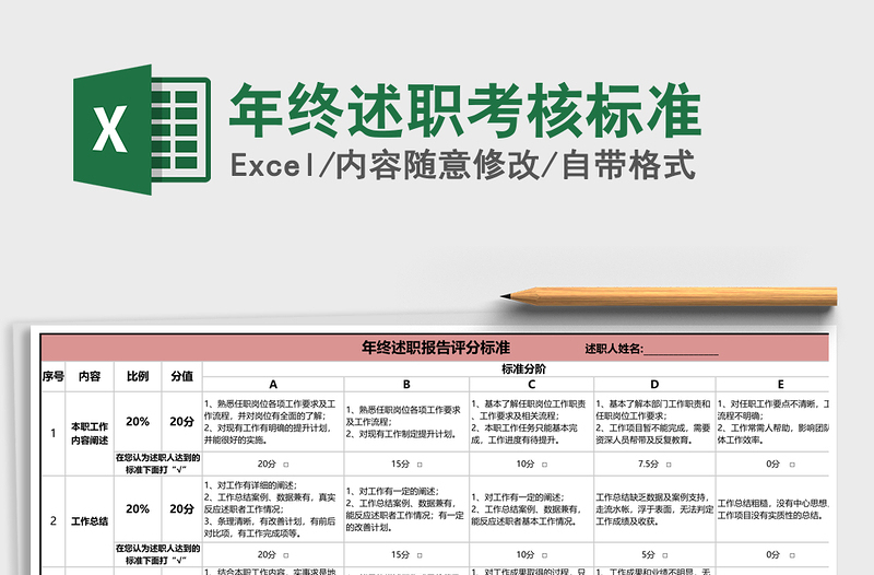 2021年年終述職考核標準