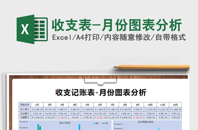 2021年收支表-月份圖表分析